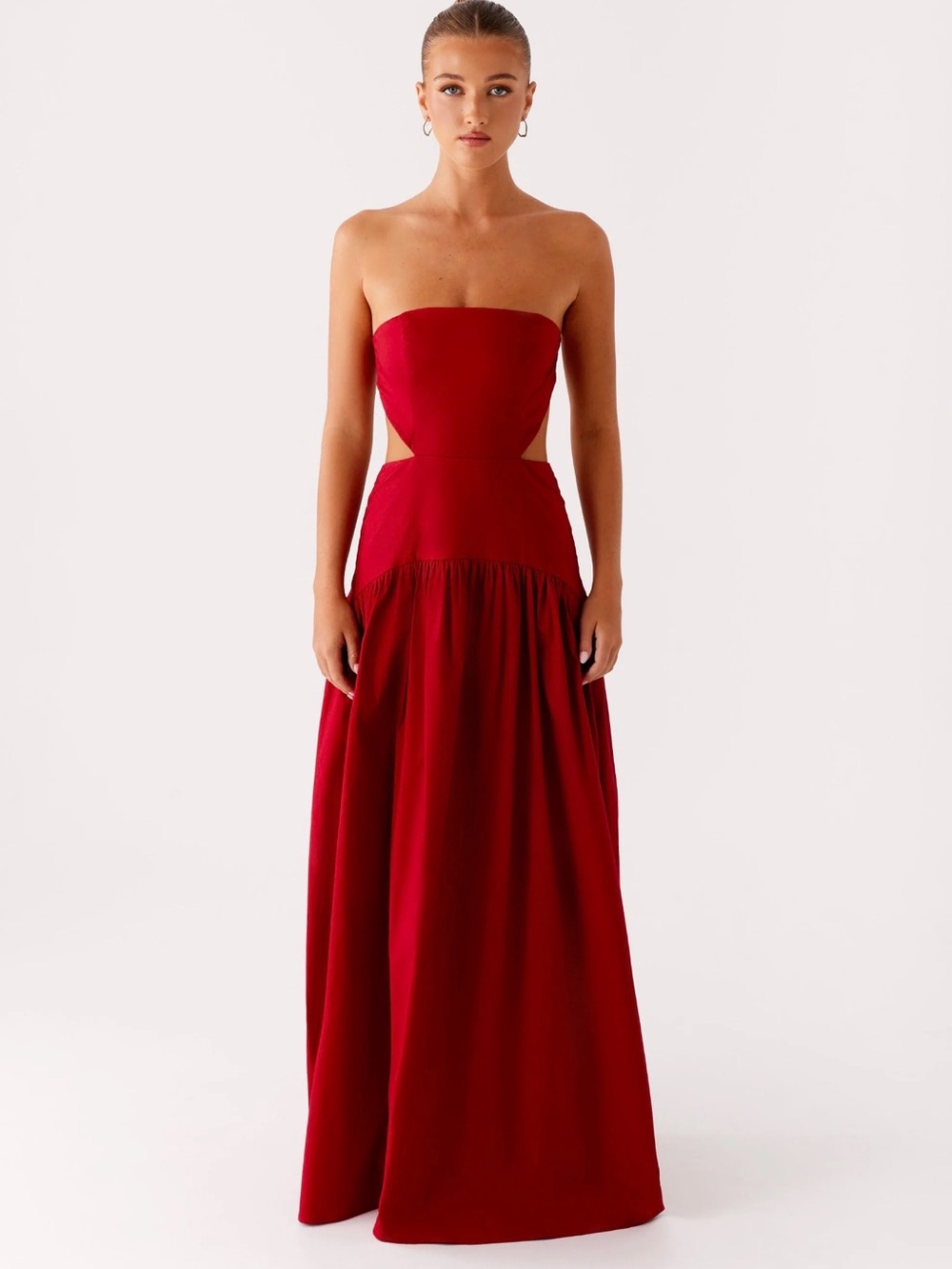 Peppermayo Strapless Red Cutout Maxi Dress - Picture 2 of 3